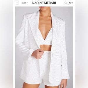Nadine Merabi - Kira white shorts (S) & Kira white Blazer (XS)